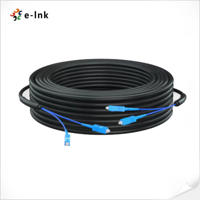 OS2 9/125uM Outdoor Armored Cable 2 Core SM Fiber Patch Cord 50 Meters