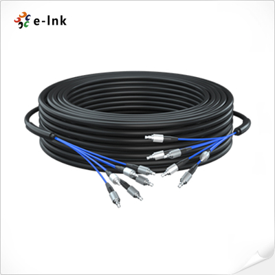 OS2 9/125uM 6 Core Single Mode Armored Fiber Patch Cable 100 Meters FC To FC Connector
