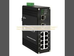 Switch Ethernet Industriale Rinforzato 8 Porte SFP Gigabit 2 Porte Fibra Ottica Conforme a IEEE802.3at Montaggio su Guida DIN