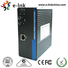 Multimode Industrial Ethernet Media Converter Switch Din Rail Mount ST Connector