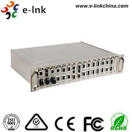 Centralized Manageable Ethernet Fiber Media Converter , 16 Slots Fiber Optic Media Converter
