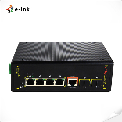 Industrial 4-Port UPoE (60W) + 2 SFP Gigabit Switch with Redundant Power