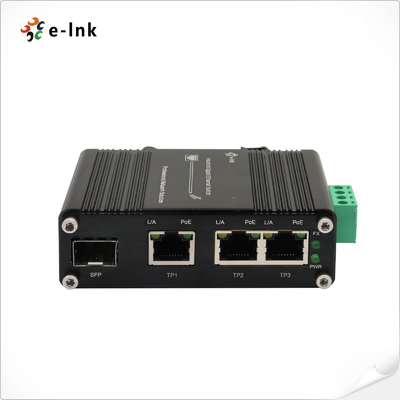 Compact PoE Switch with SFP Fiber Port 12 48VDC Input Voltage Booster