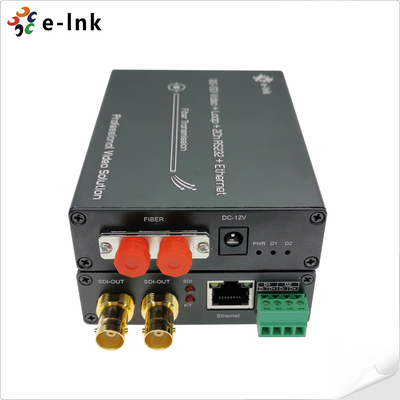 12G-SDI a convertitore di fibra con Gigabit Ethernet più 2Ch Backward RS485 per HDTV
