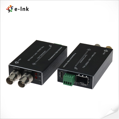 Mini Convertitore in Fibra Ottica per Video 3G/HD-SDI con RS485 Inverso e Uscita Loop
