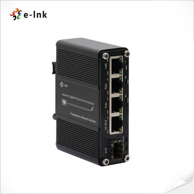 Industrial PoE Splitter Switch 4 porte Gigabit con SFP Fiber Uplink