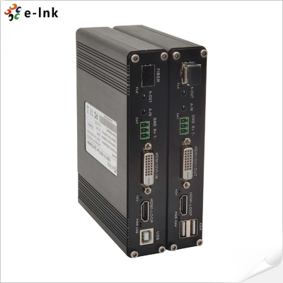 Estensore KVM in fibra DVI a 1 canale con USB, RS232, Audio, GPIO, 1080P, 60km