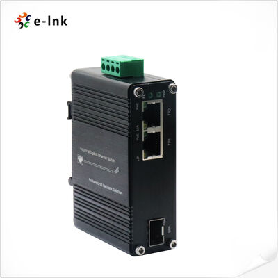 Convertitore multimediale PoE+ industriale a 2 porte con fibra 10G, booster di tensione solare, supporta ingresso 12-48 V, eroga alimentazione PoE+ da 60 W per reti esigenti